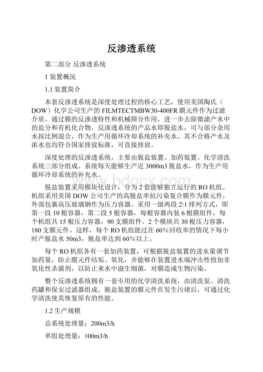 反渗透系统文档格式.docx