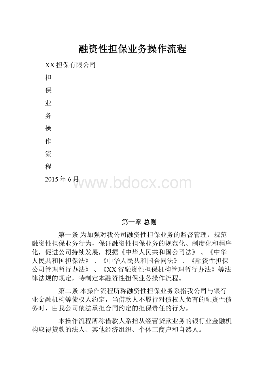 融资性担保业务操作流程Word格式.docx