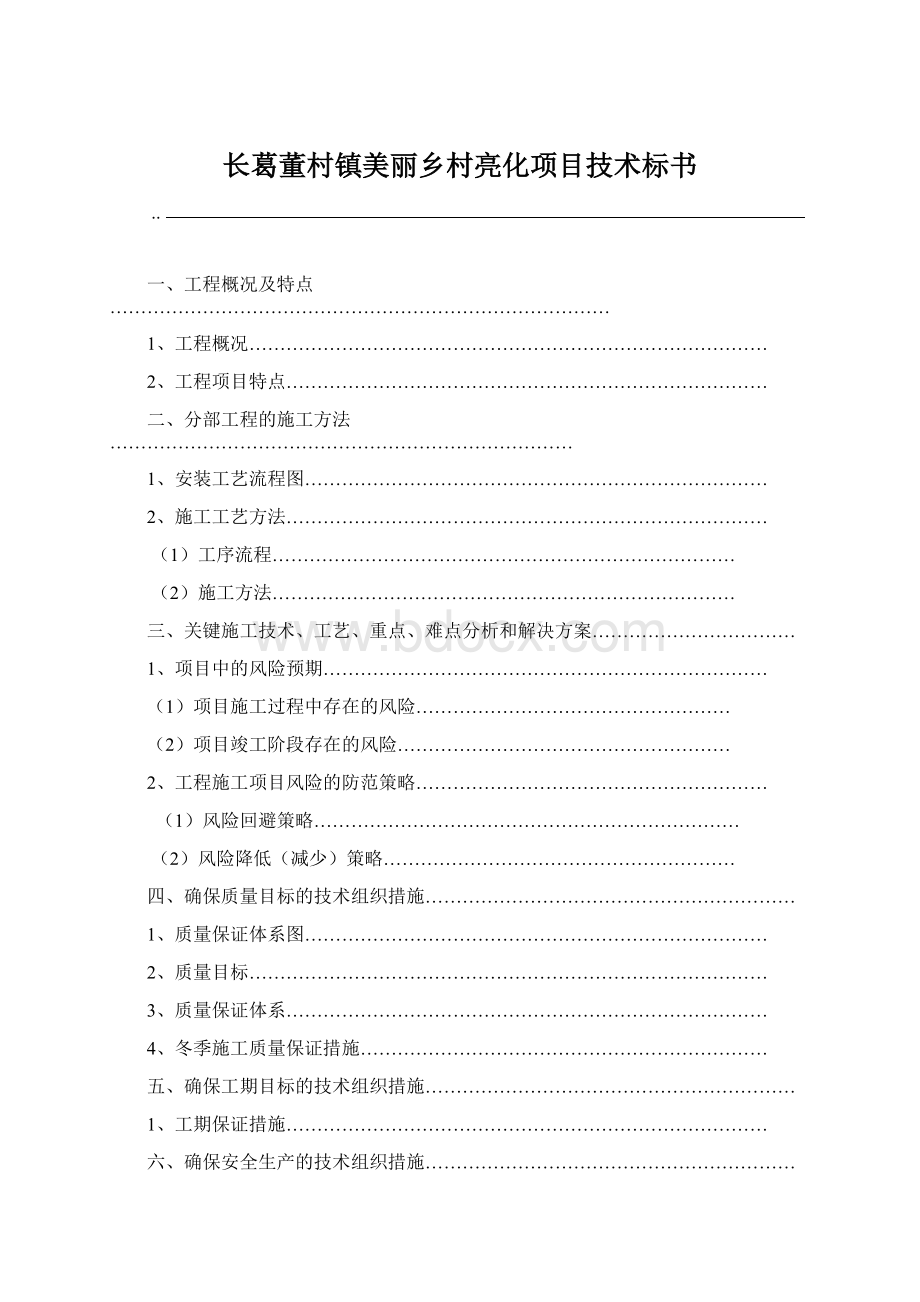 长葛董村镇美丽乡村亮化项目技术标书Word文件下载.docx