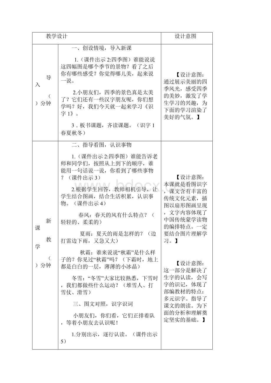 新部编版语文一年级下册《识字1春夏秋冬》精品教案Word下载.docx_第2页