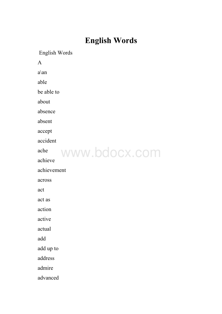 English WordsWord格式.docx