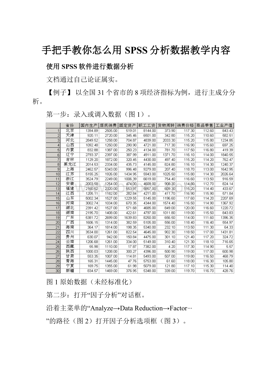 手把手教你怎么用SPSS分析数据教学内容Word格式文档下载.docx