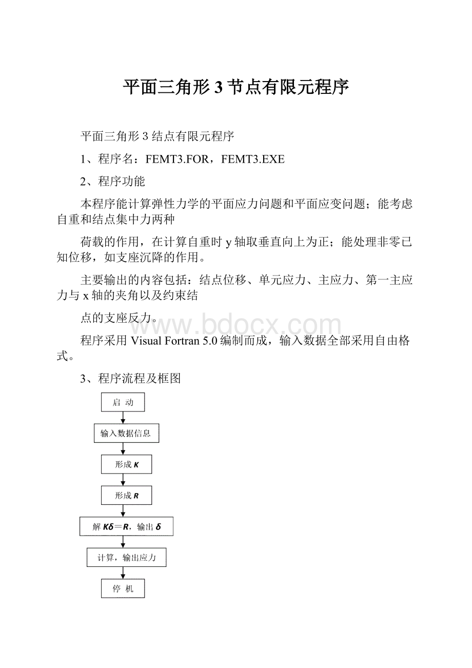 平面三角形3节点有限元程序.docx_第1页