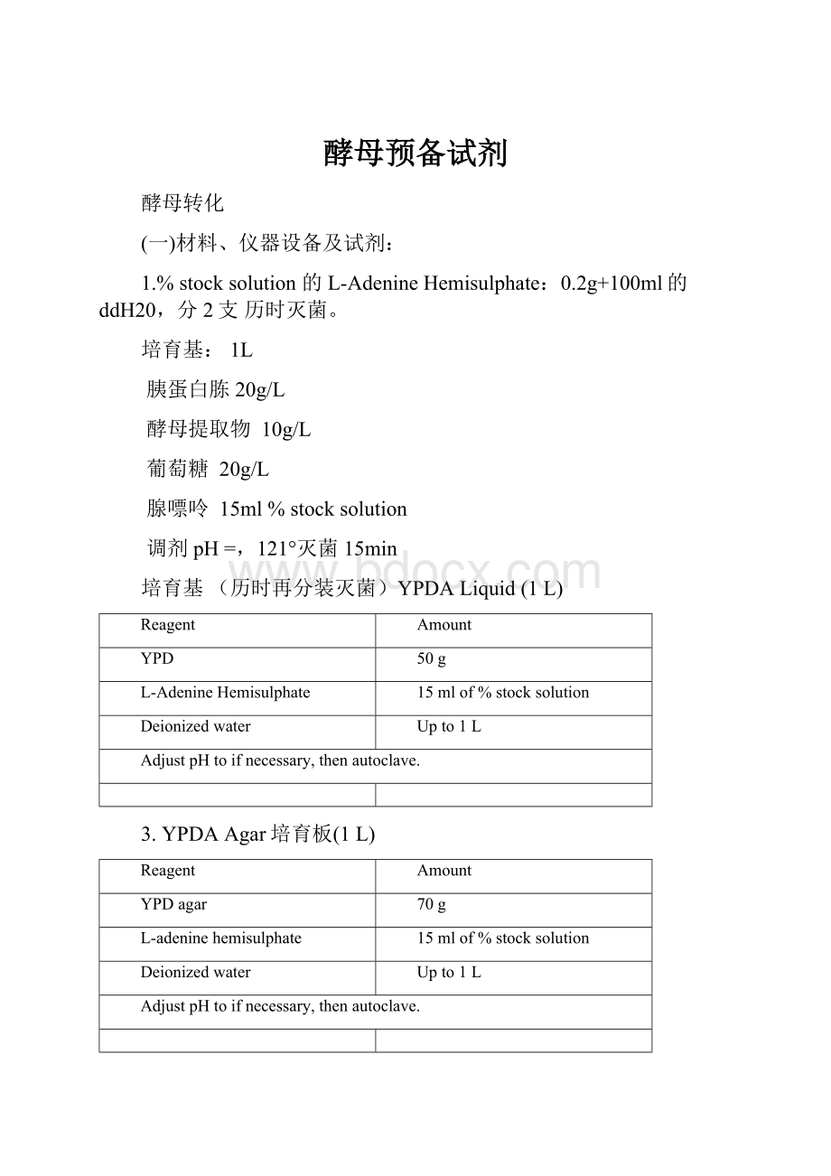 酵母预备试剂Word文件下载.docx