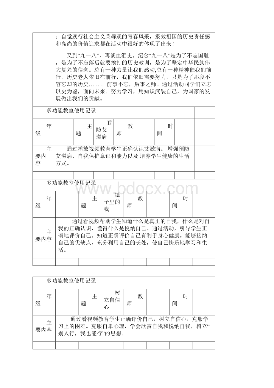 多功能教室使用记录资源应用Word格式.docx_第3页