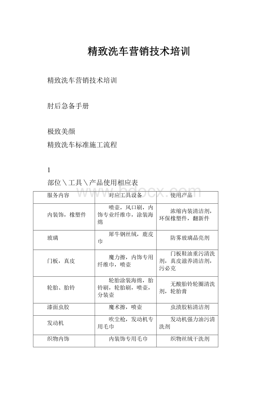 精致洗车营销技术培训.docx