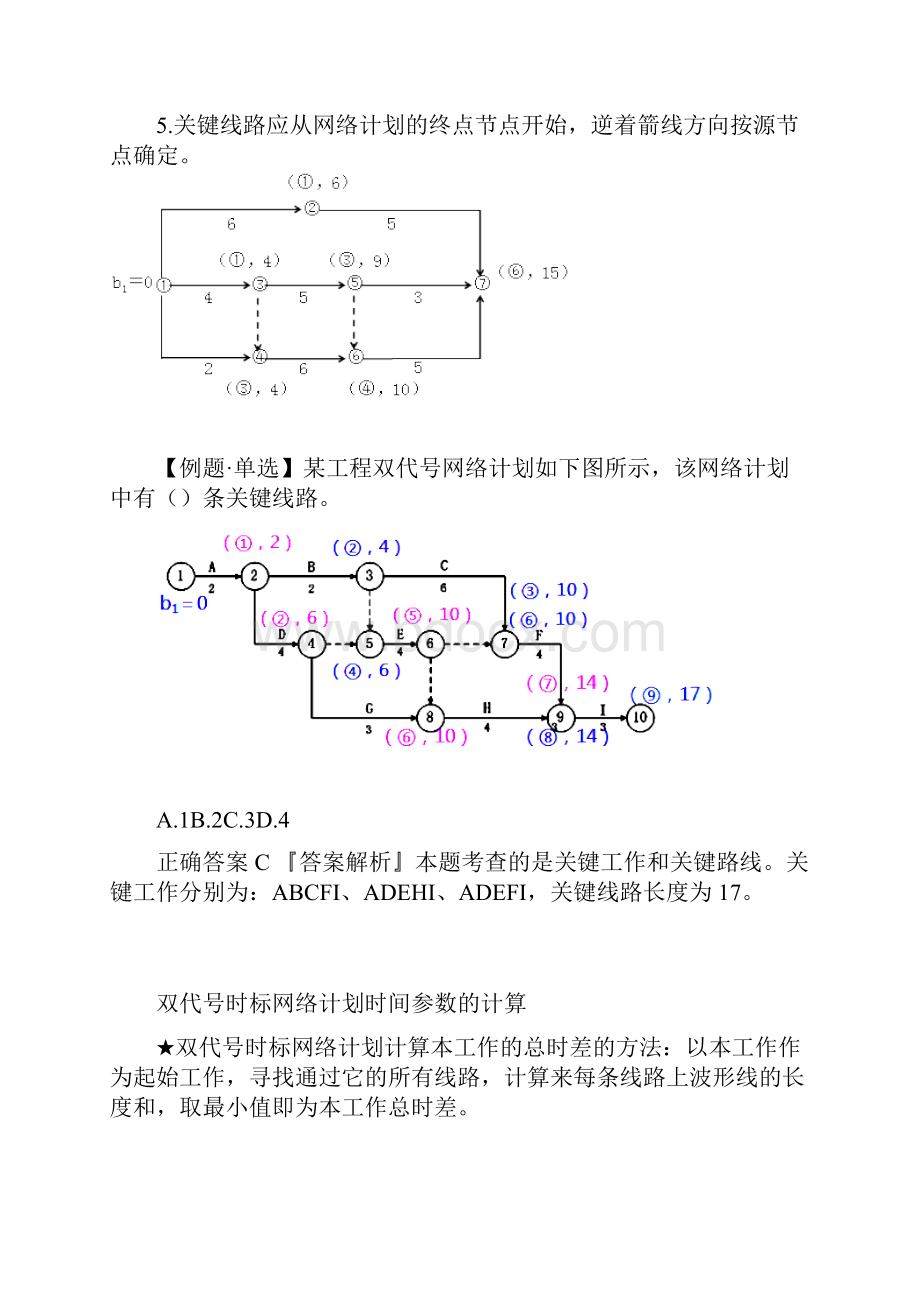 建设工程项目管理进度控制时间参数计算关键线路的确定方法等考点汇总.docx_第3页