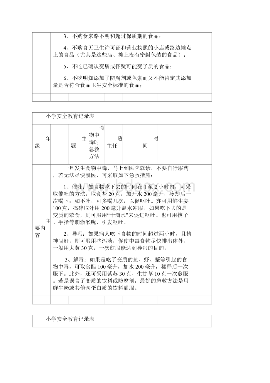 小学生安全教育记录表1文档格式.docx_第3页