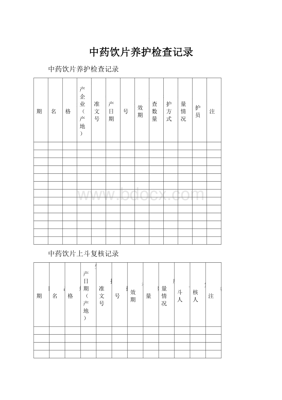 中药饮片养护检查记录文档格式.docx