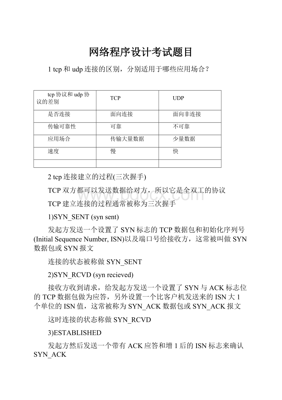 网络程序设计考试题目.docx_第1页