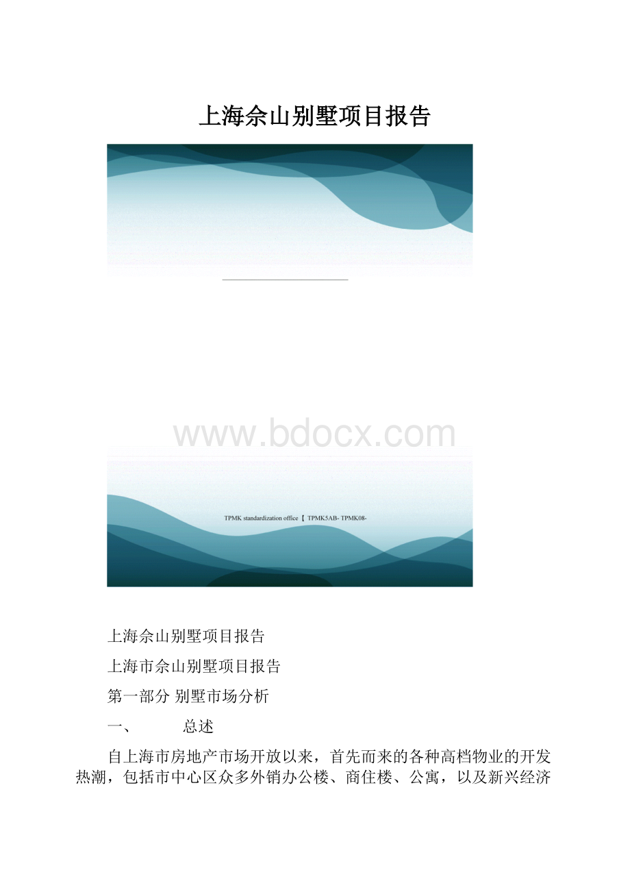 上海佘山别墅项目报告.docx