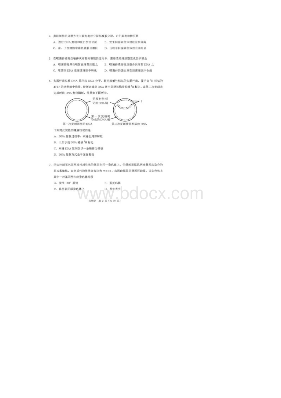 北京市高考适应性测试生物试题含答案和解析.docx_第2页