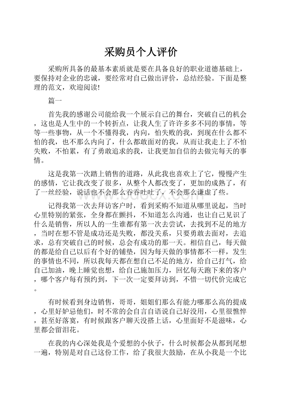 采购员个人评价Word文档格式.docx_第1页