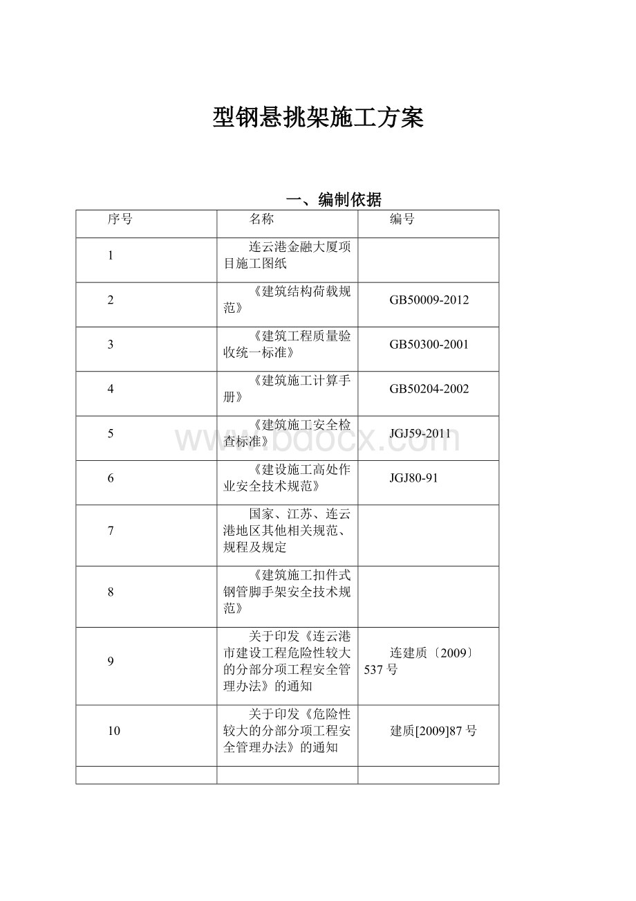 型钢悬挑架施工方案.docx_第1页