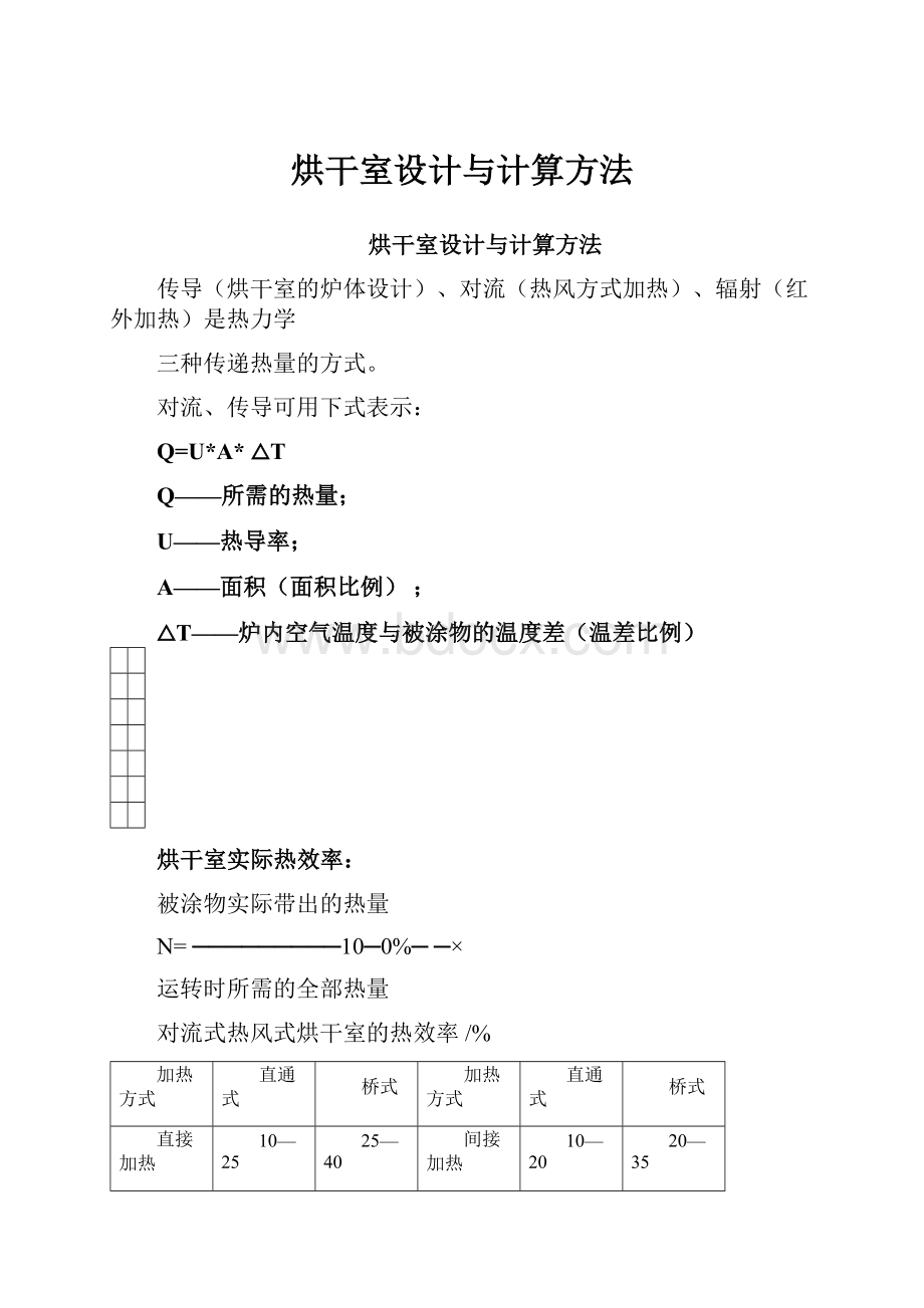 烘干室设计与计算方法Word文档下载推荐.docx_第1页