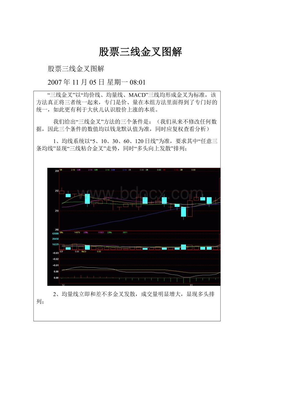 股票三线金叉图解Word文档下载推荐.docx