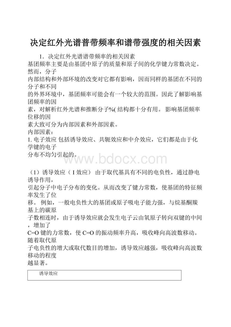 决定红外光谱普带频率和谱带强度的相关因素Word文档下载推荐.docx