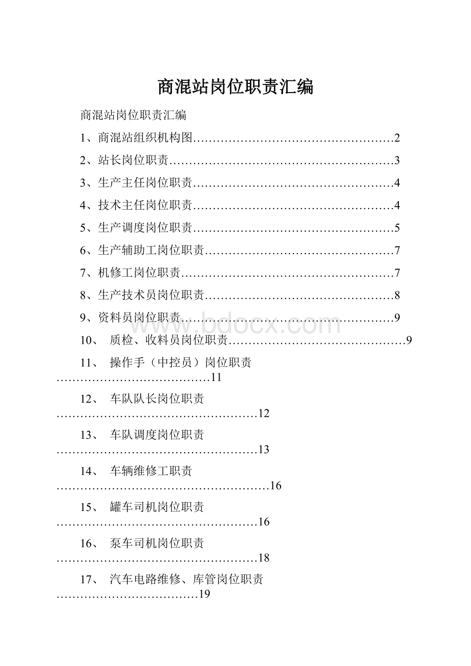 商混站岗位职责汇编.docx