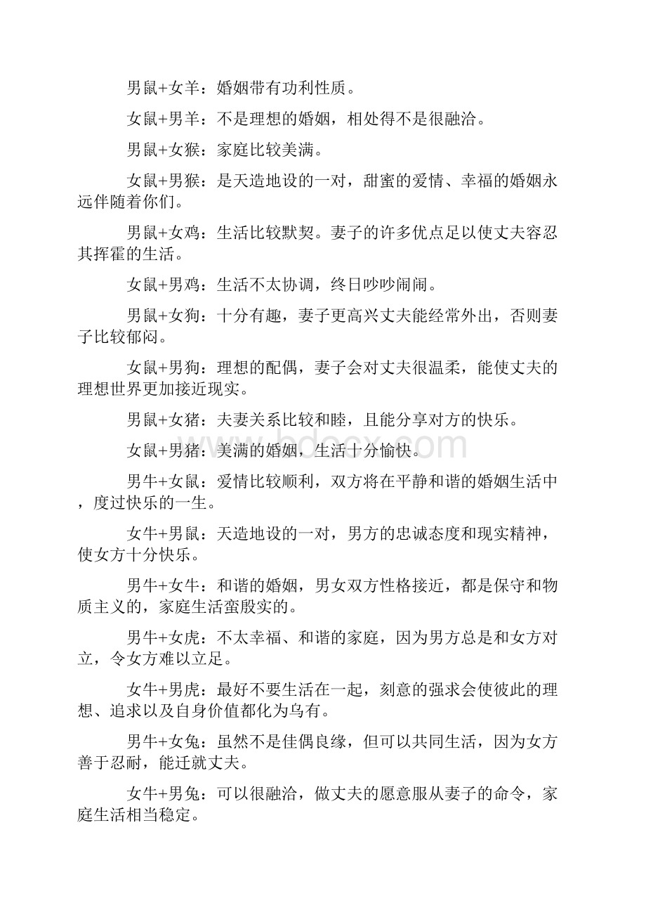 十二生肖属性及最全配对表Word文档下载推荐.docx_第2页