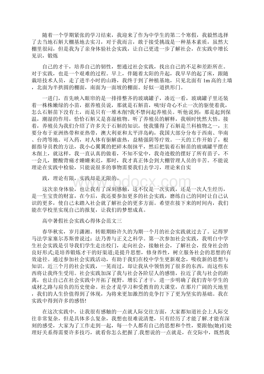 高中暑假社会实践心得体会8篇.docx_第2页