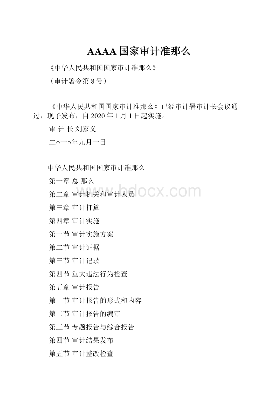 AAAA国家审计准那么Word文档格式.docx