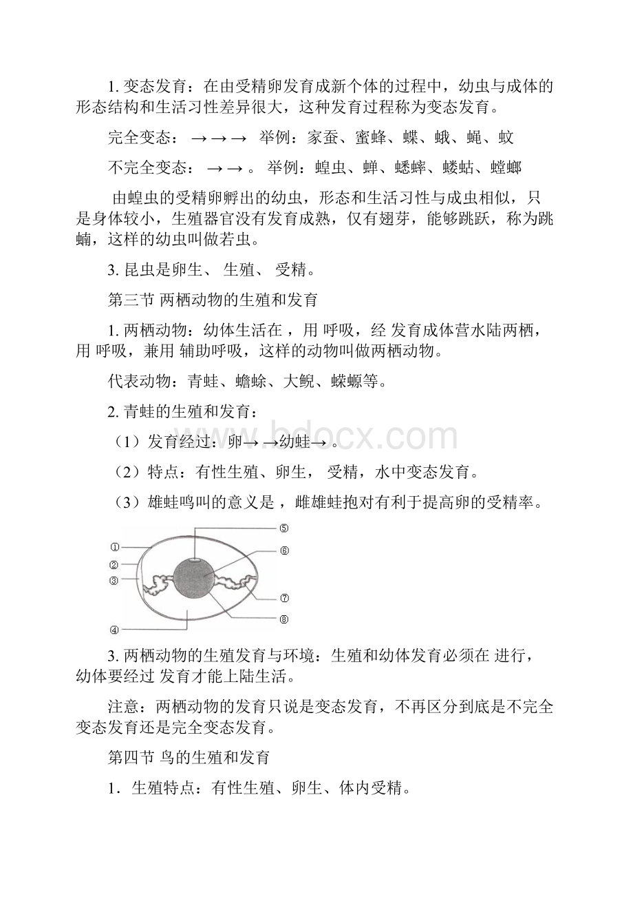 人教版八年级下册生物期中考试复习提纲.docx_第2页