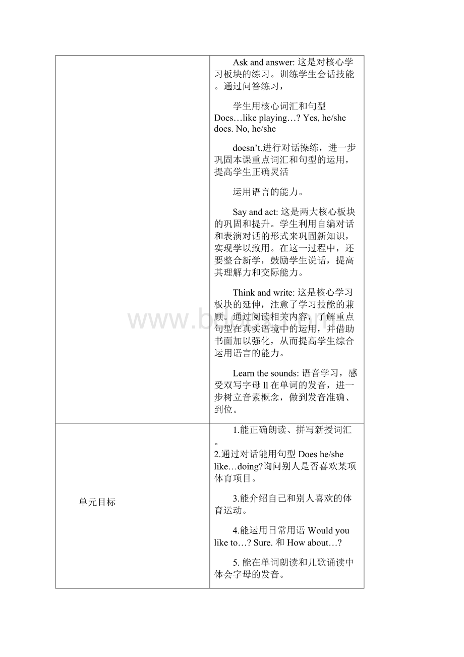 4B Unit 5 Sport单元教学设计新部编版.docx_第2页