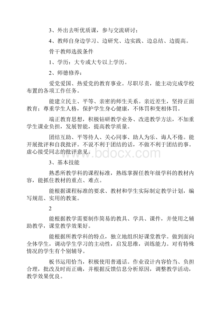 骨干教师培养工作计划Word文档下载推荐.docx_第2页