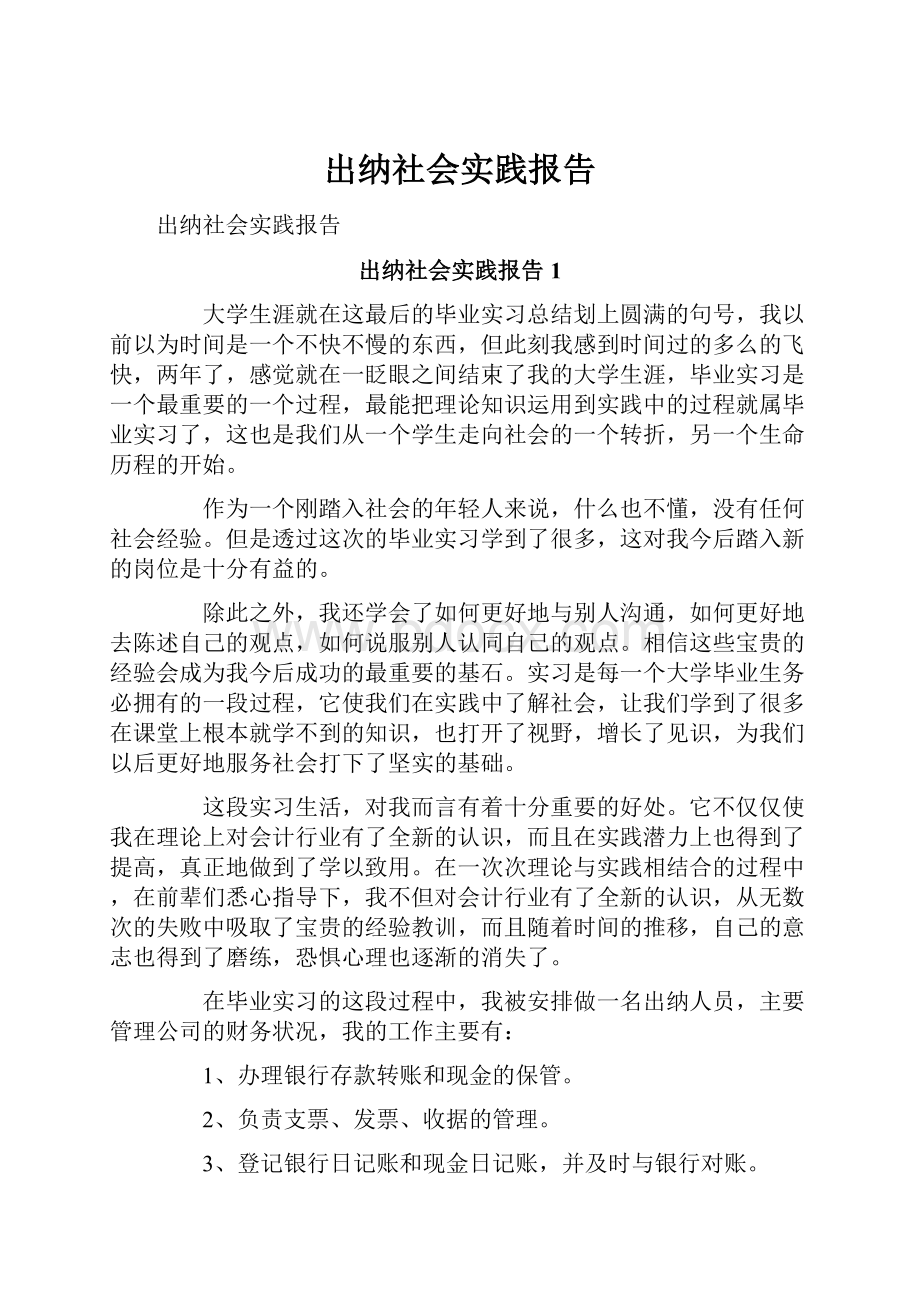 出纳社会实践报告.docx