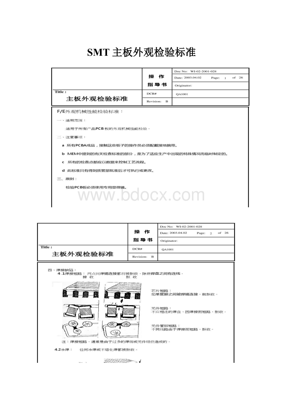 SMT主板外观检验标准Word文档格式.docx