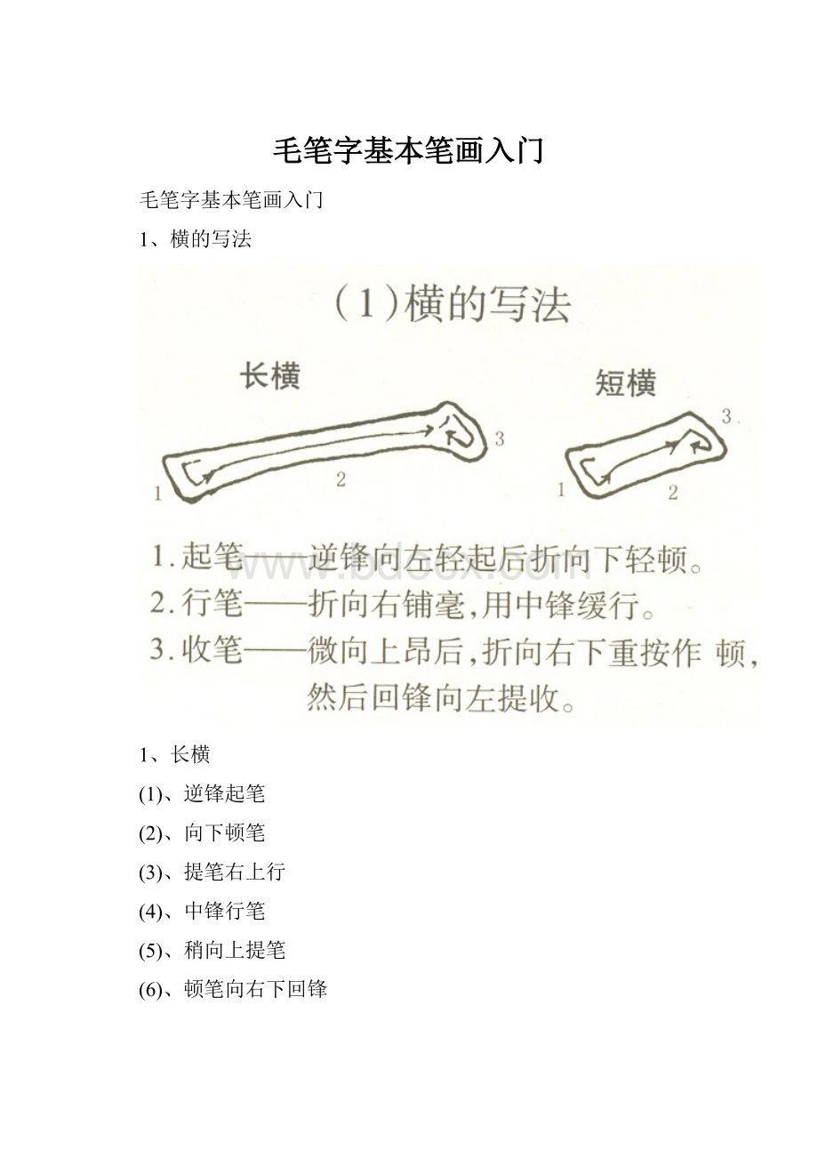 毛笔字基本笔画入门文档格式.docx_第1页