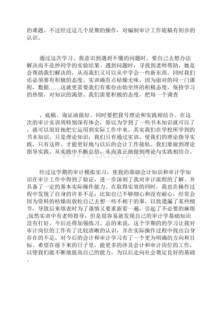 审计实训的心得体会及收获多篇Word文档下载推荐.docx_第2页