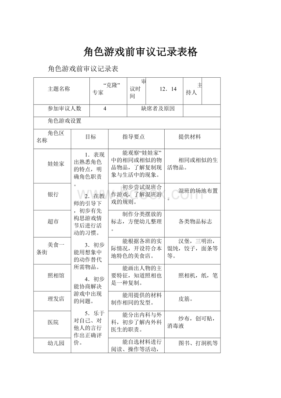 角色游戏前审议记录表格.docx