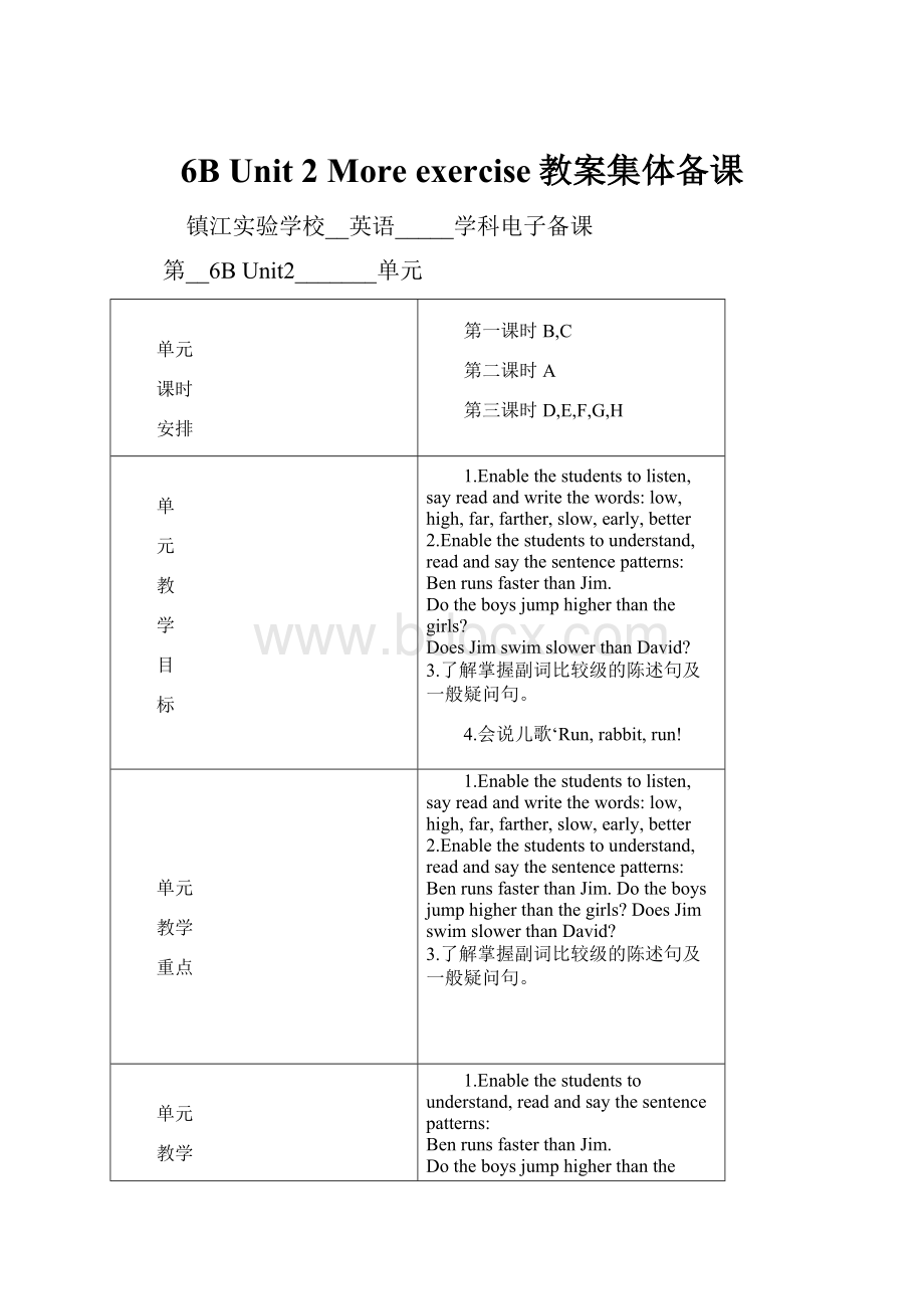 6B Unit 2 More exercise教案集体备课Word文档格式.docx