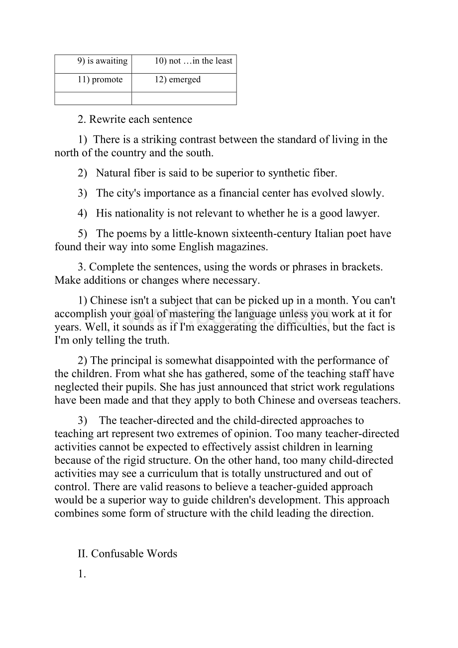 大学英语综合教程2习题答案U1U6.docx_第2页