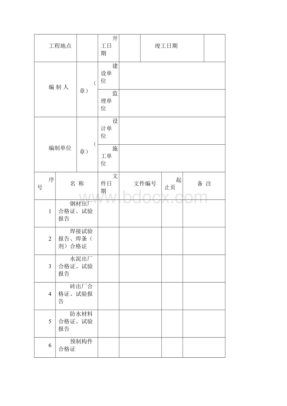 建龙竣工验收资料表格DOC优选.docx_第2页