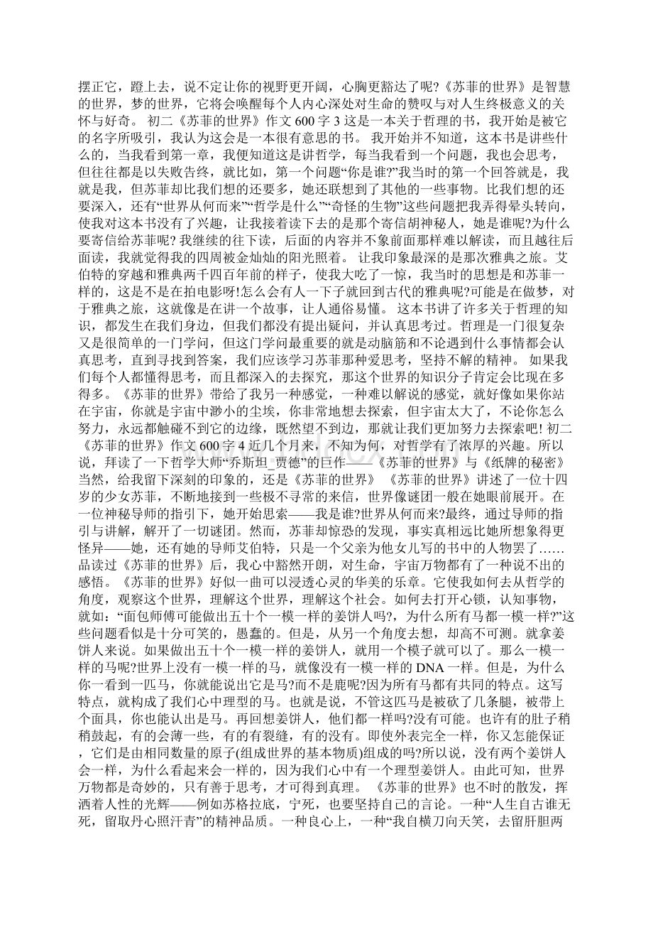 初二《苏菲的世界》作文600字Word文件下载.docx_第2页