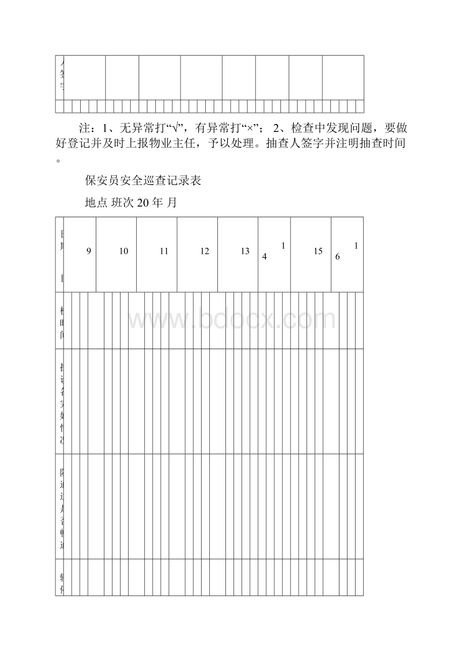 保安日常巡查记录表Word文档格式.docx_第3页