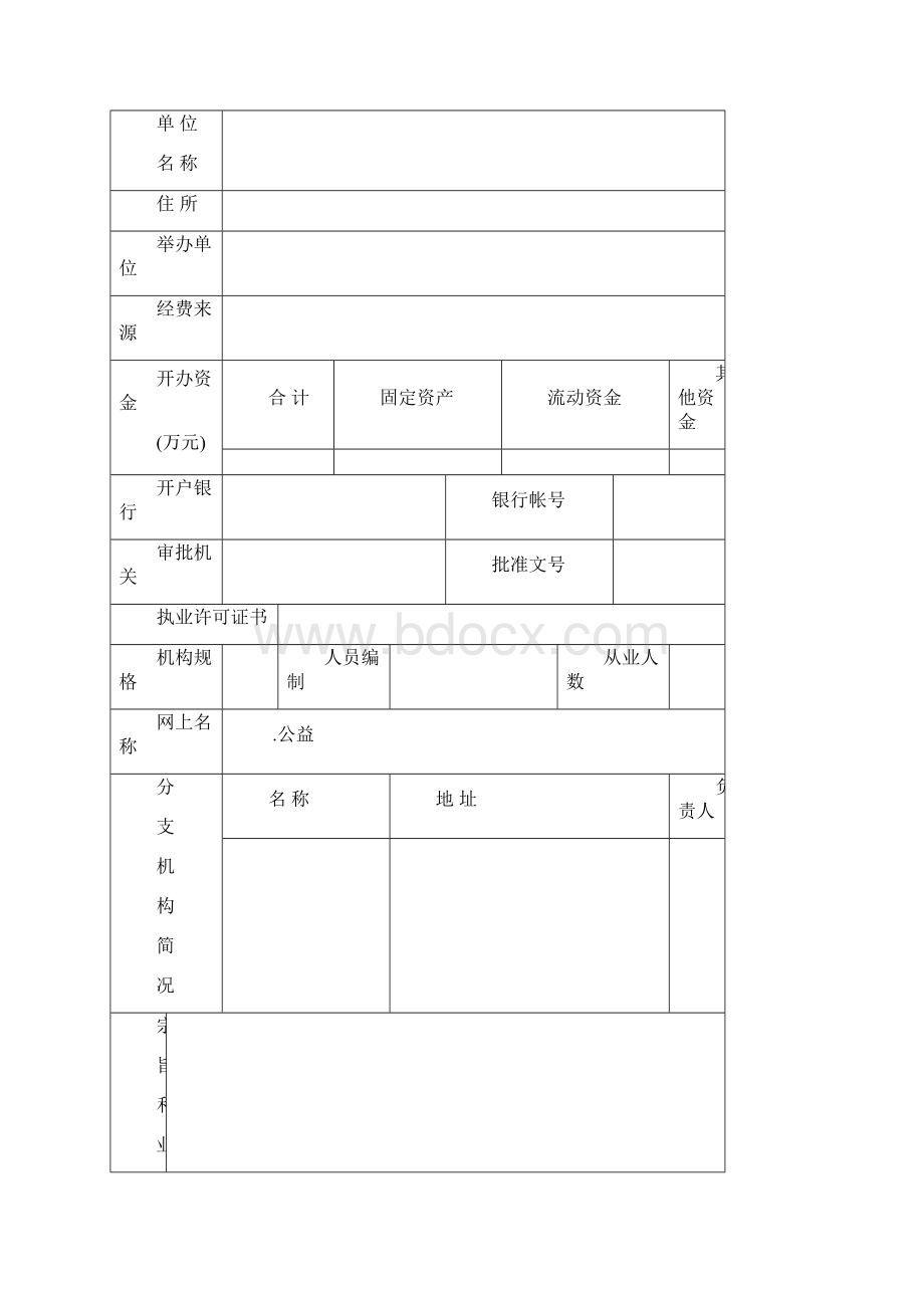 事业单位登记管理统一表格及填写说明Word文件下载.docx_第2页