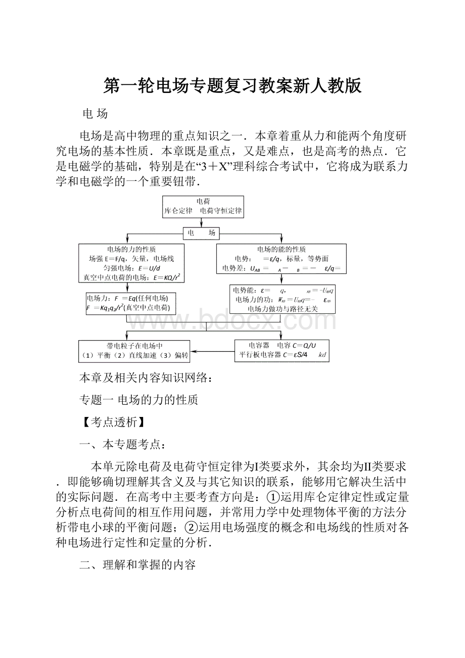 第一轮电场专题复习教案新人教版.docx_第1页