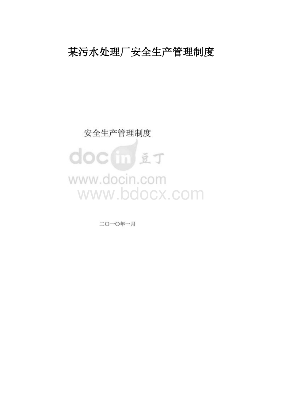 某污水处理厂安全生产管理制度Word文档格式.docx