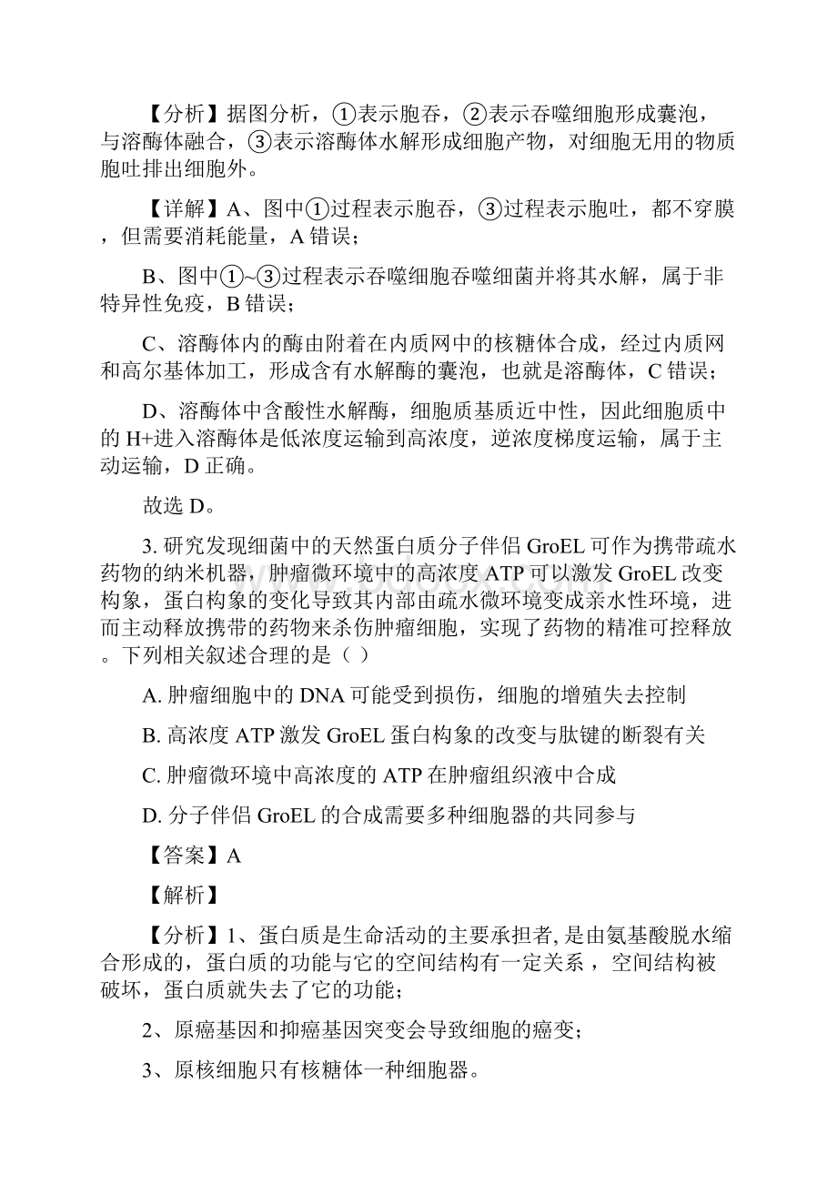 江苏省扬州市市学年高三期初调研考试生物试题解析版Word下载.docx_第3页