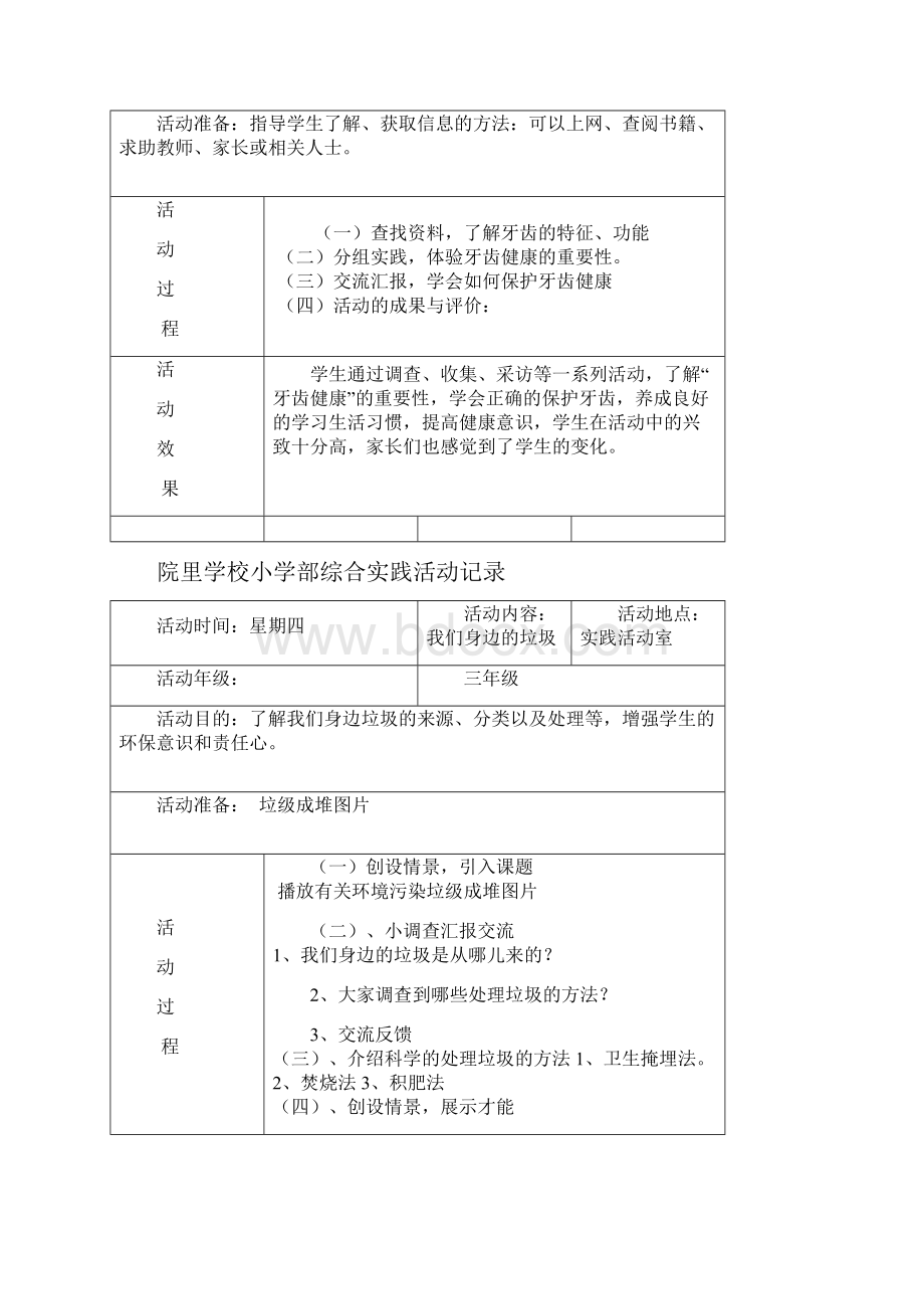 小学三年级综合实践活动记录.docx_第3页