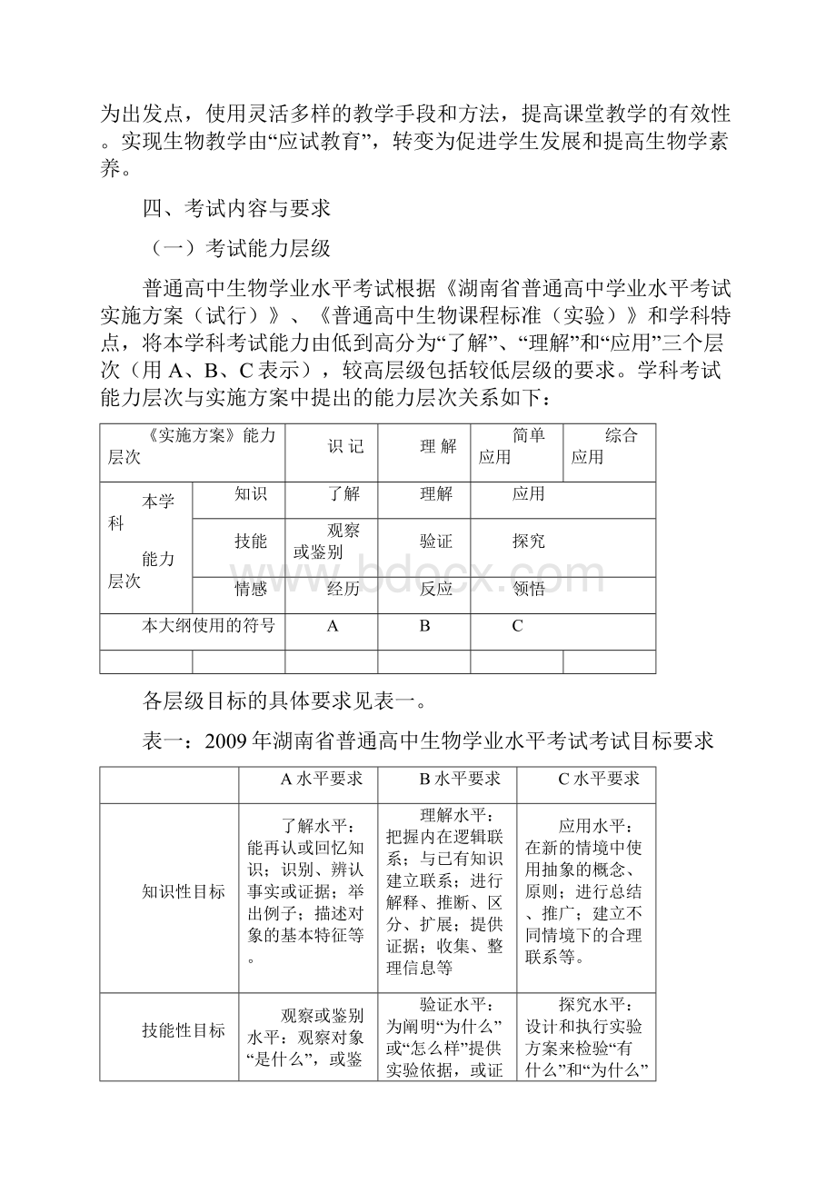 高二生物学业水平考试考试大纲说课材料.docx_第3页