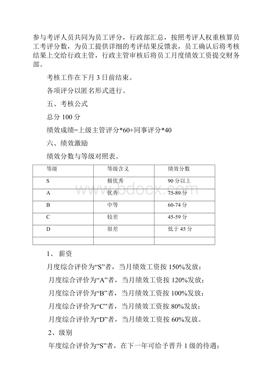 行政部绩效考核标准.docx_第2页