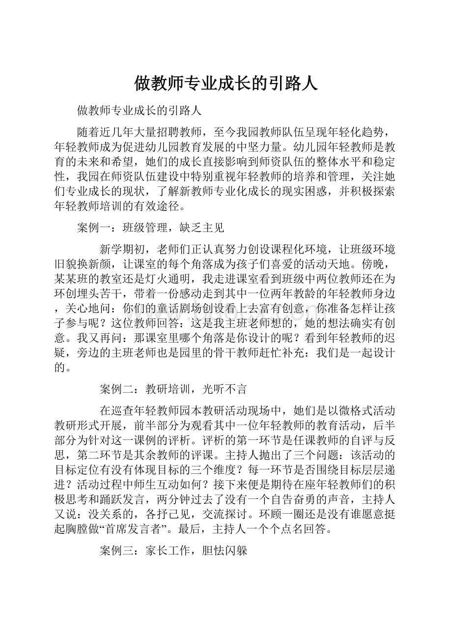 做教师专业成长的引路人.docx