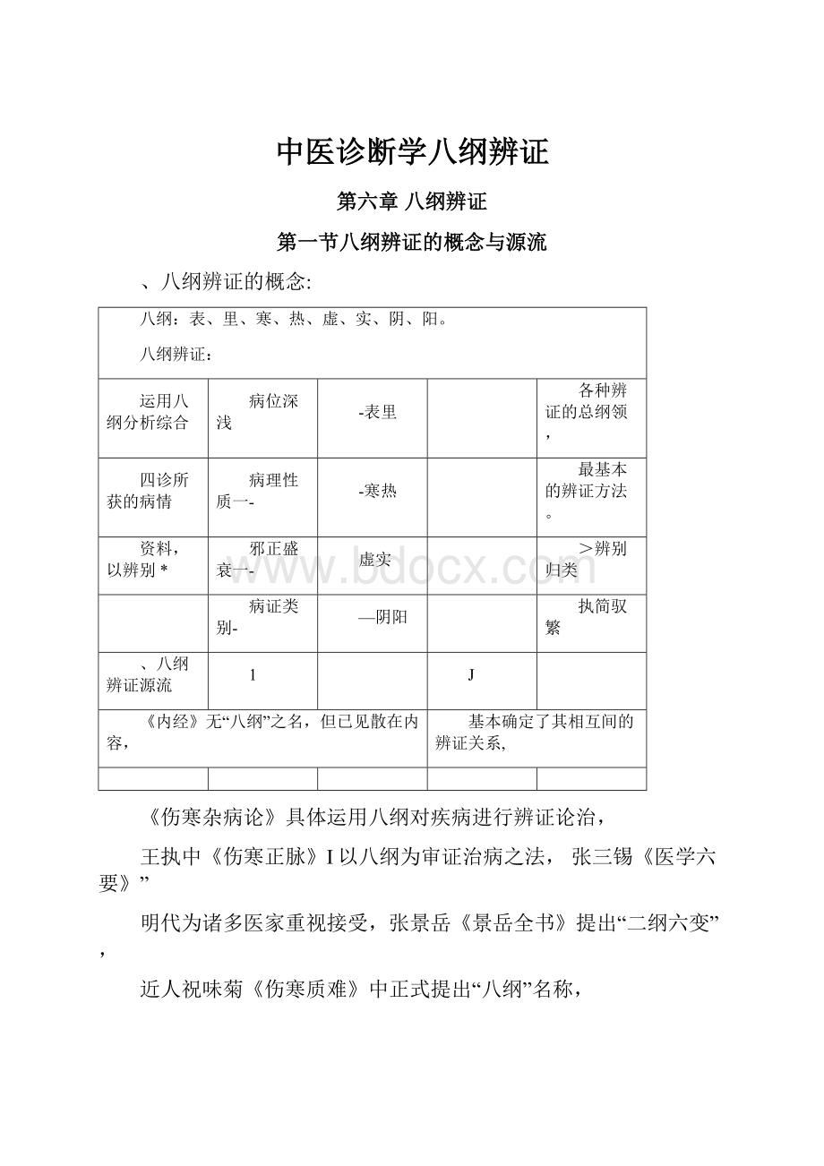 中医诊断学八纲辨证.docx_第1页