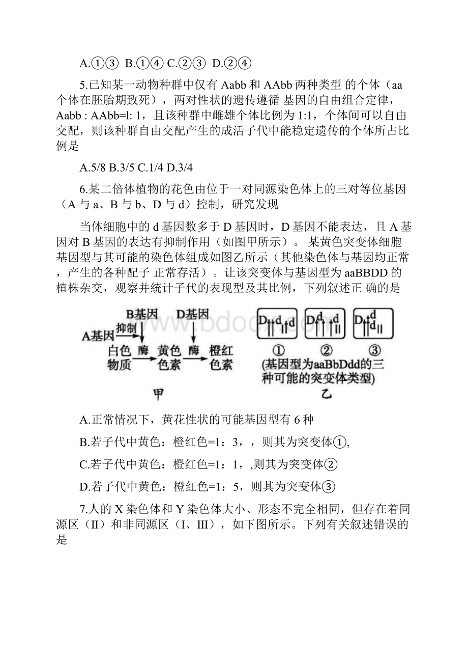 黑龙江省哈师大附中届高三上学期期中考试生物试题Word格式.docx_第3页