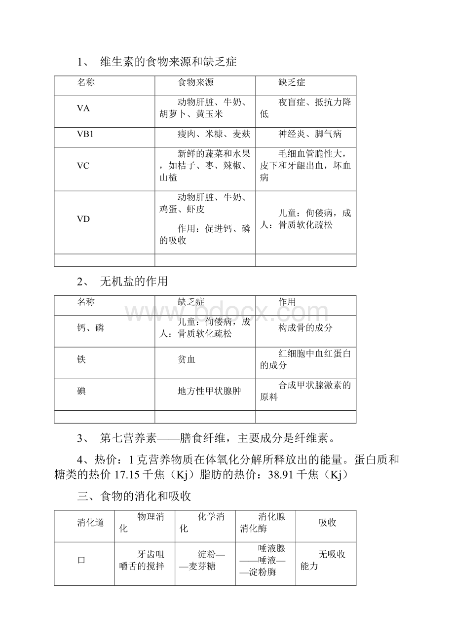 冀教版生物七年级下册复习资料全.docx_第2页