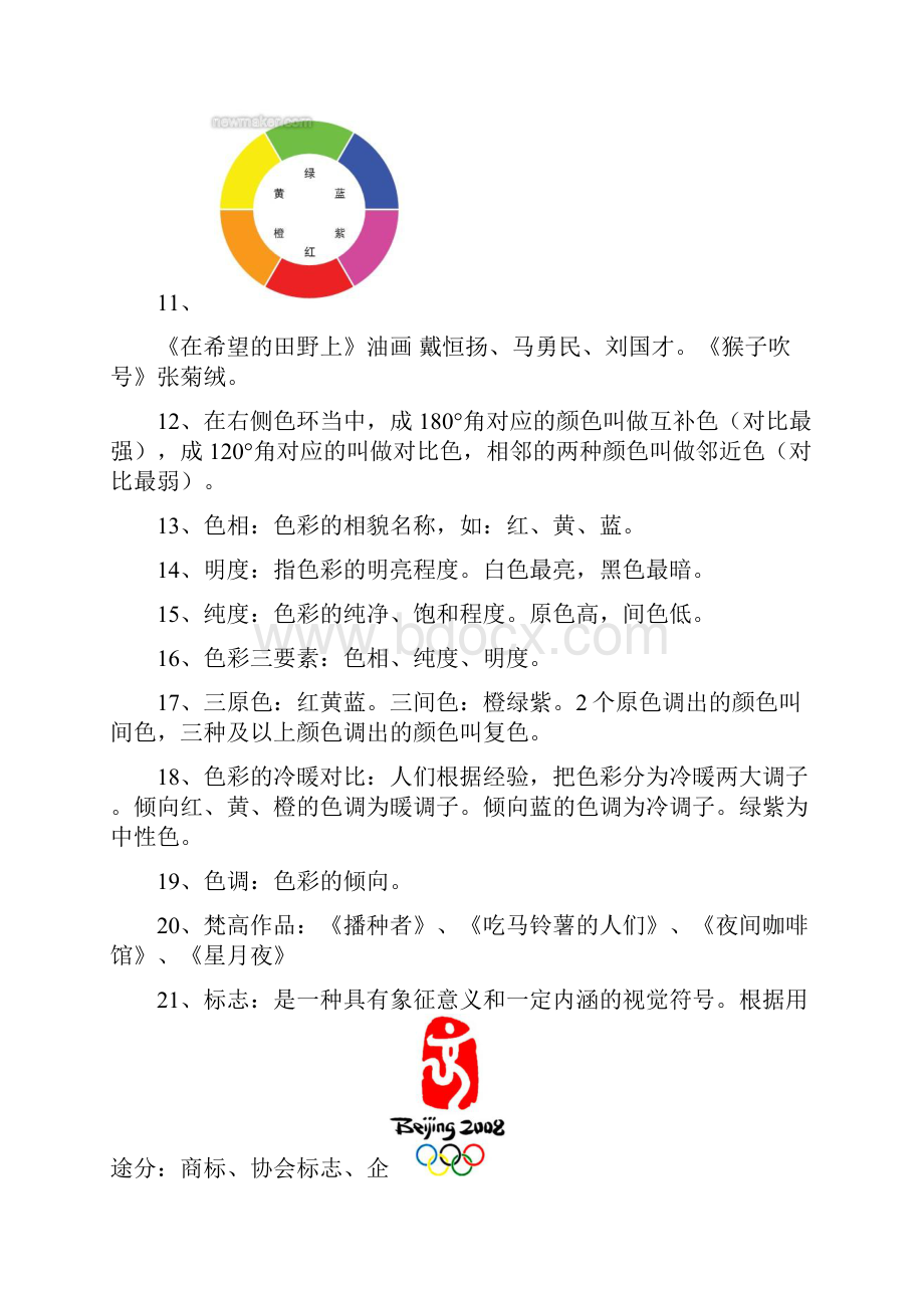 湘版美术七八九年级美术复习资料Word下载.docx_第3页